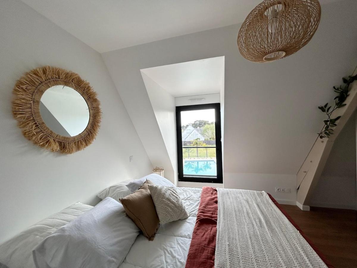 Superbe Villa Tout Confort Avec Piscine Chauffee Er Couverte Et Spa A 2 Pas De La Plage Fouesnant Luaran gambar